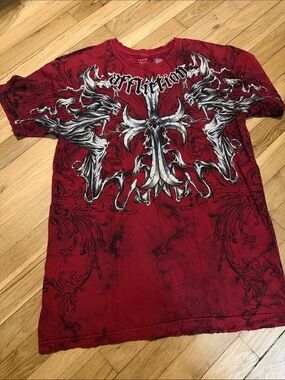 Vintage Affliction Red Short Sleeve Graphic Tee